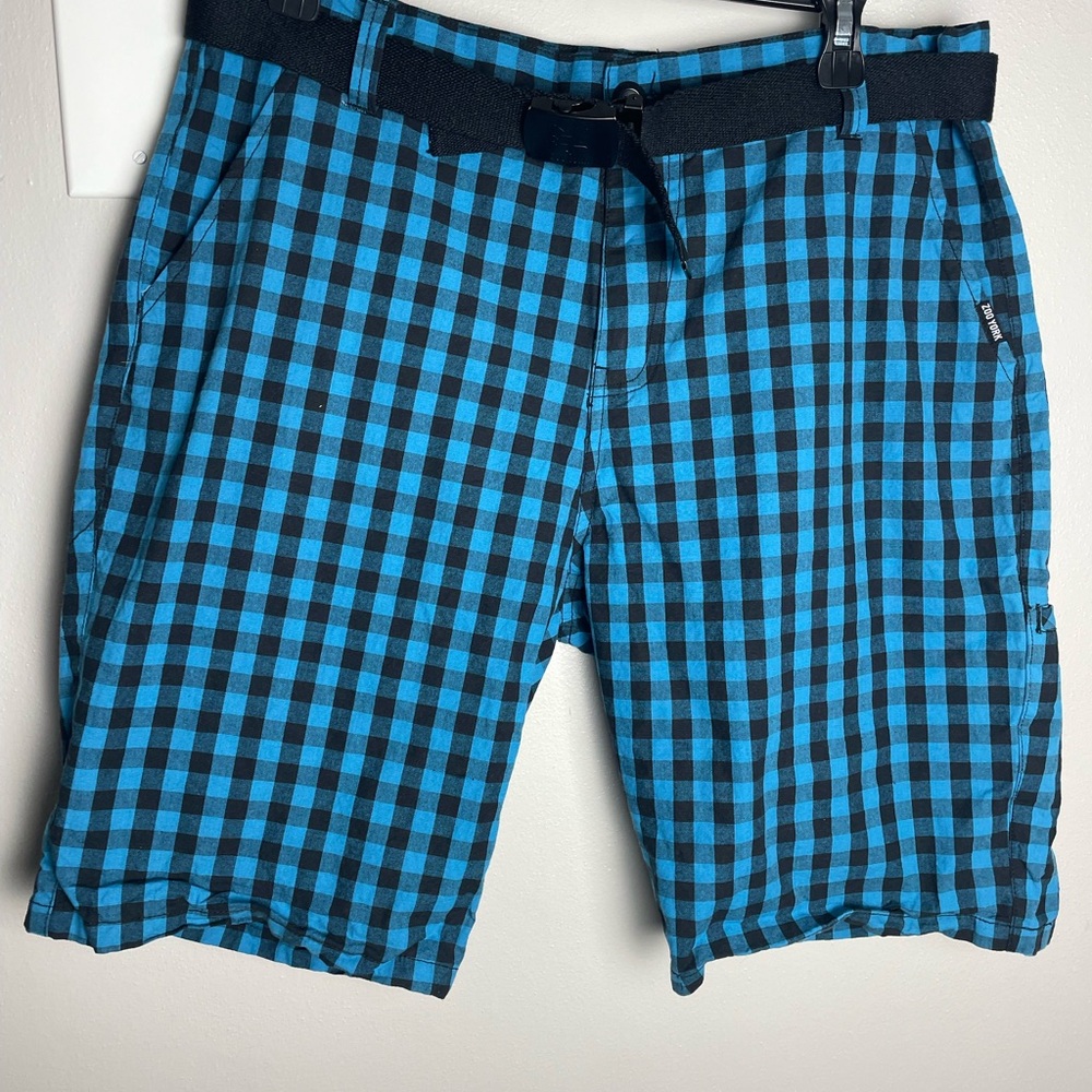 Zoo York Y2K Blue and Black Plaid/ checkered Shorts size 34
